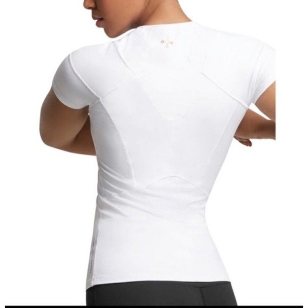 Tommie Copper Shirt Medium White Womens Shoulder Centric Support Short Sleeve